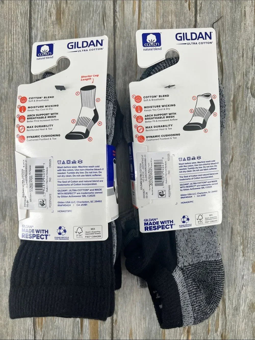 Gildan Men's Ultra Cotton Short Crew & No Show Socks 2, 3 Packs